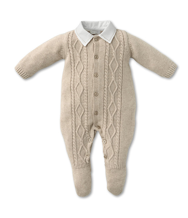 First First Knitted Combi suit  Beige