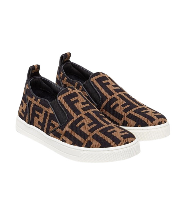 Fendi Sneaker/Fabric+Ins:Calf Leather/Rubber - Tabacco Black