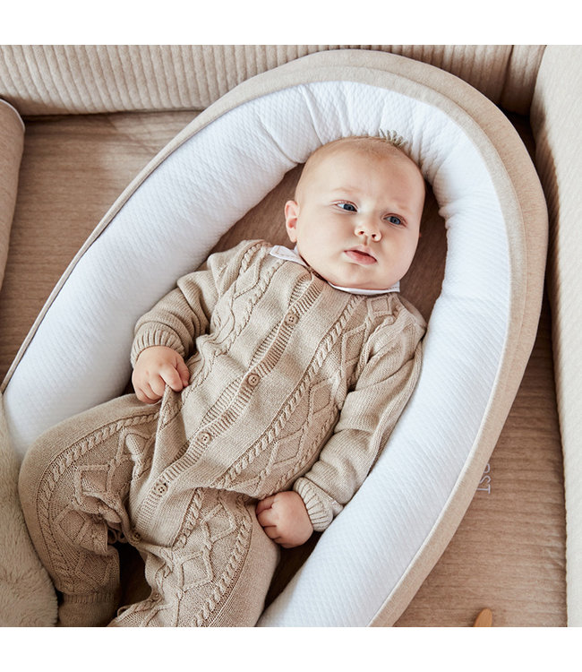 First First Knitted Combi suit  Beige