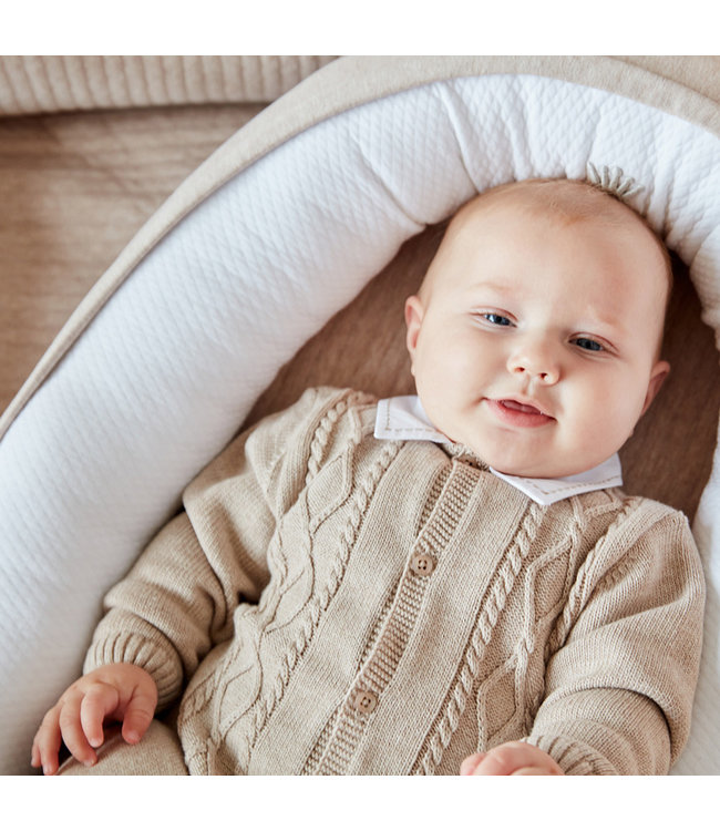 First First Knitted Combi suit  Beige