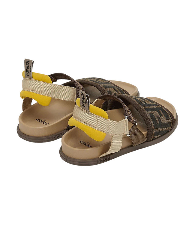 Fendi Fendi Sandalo FF Nero Tabac Moro