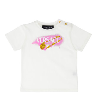 Versace Versace T-Shirt Logo Print White Baby Pink