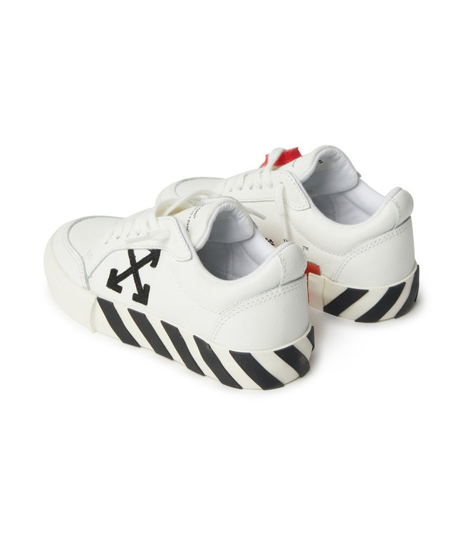 Off White Vulcanized Lace Up White Black