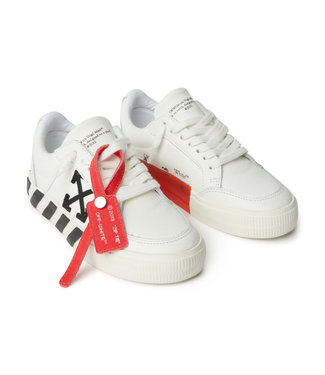 Off White Vulcanized Lace Up White Black