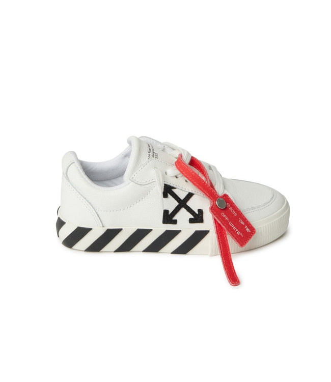 Off White Vulcanized Lace Up White Black