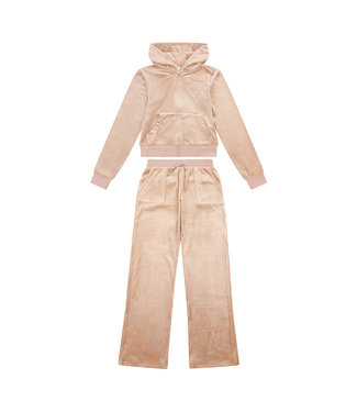 Juicy Couture Juicy Couture Tonal Embro Velour Set Warm Taupe