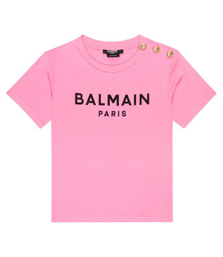 Balmain Balmain T-Shirt Top Rosa Forte Nero
