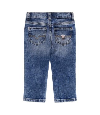 Guess Guess Denim Slim Fit Pants With Damages Wild Indigo Wash