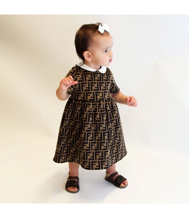 Fendi Fendi Abito Bfem Jersey Logo FF Nocciola Marrone BFB340_A6A6_F0E0X