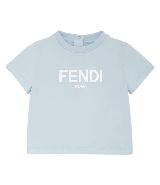 Fendi Fendi T-Shirt Jersey Stretch Azzurro Baby BUI054_ST8_F19J4