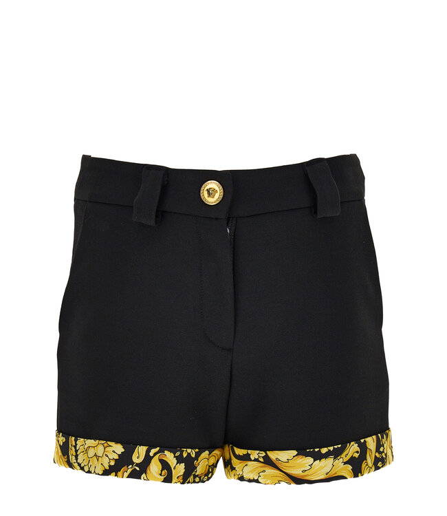 Versace Versace Shorts Cady Barocco Twill Black Gold