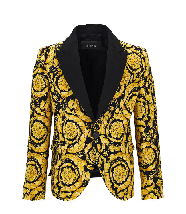 Versace Versace Formal Jacket Plain Cady Barocco Black Gold