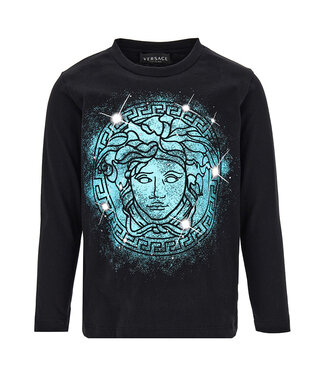 Versace Versace T-Shirt Medusa Print Black Light Blue