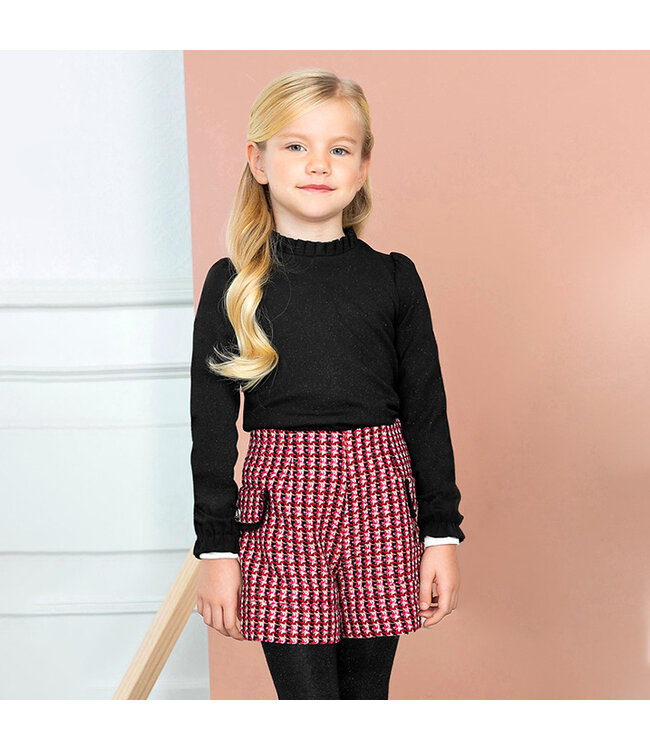 Abel Lula Plaid Tweed Shorts Black 5765 Lolly Pop Kindermode