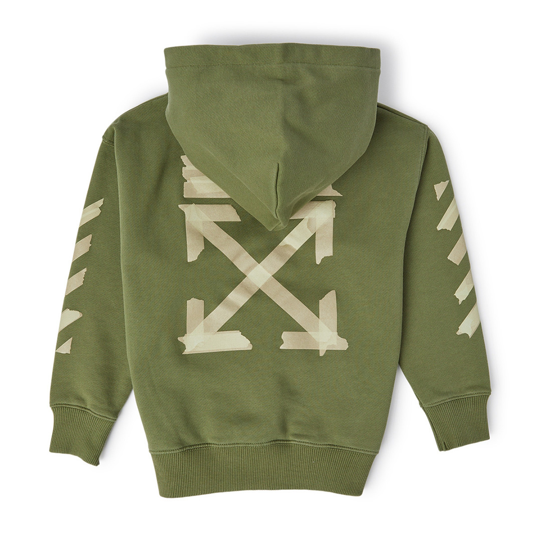 Off White Paper Tape Arrow Hoodie Military Black