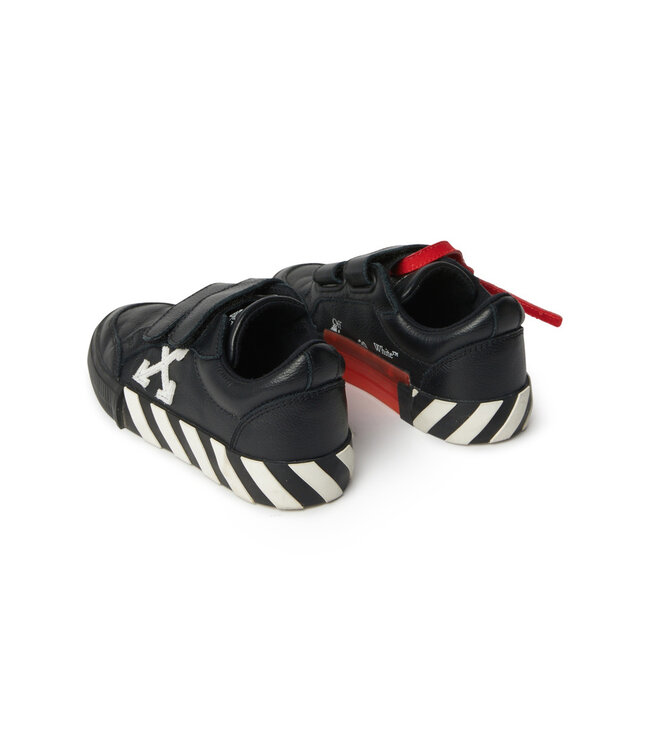 Off White Velcro Vulcanized Leather Black White OBIA005C99LEA0011001