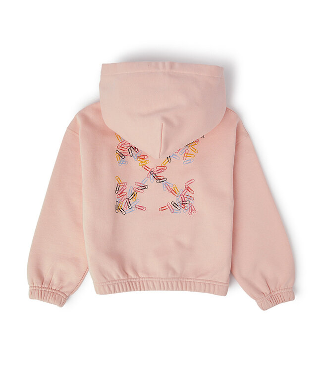 Off White Off White Paper Clips Arrow Hoodie Pink Black OGBB008F23FLE0013010