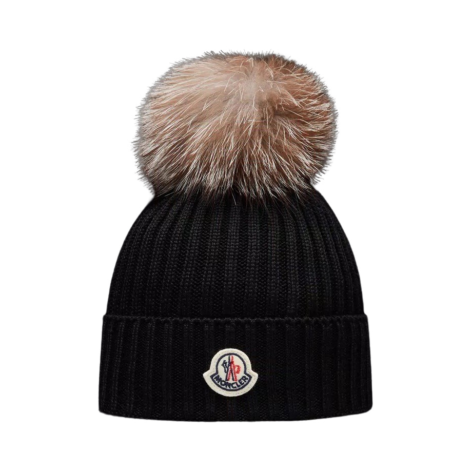 black moncler bobble hat