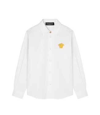 Versace Versace Formal Shirt Embroidery Medusa White Gold