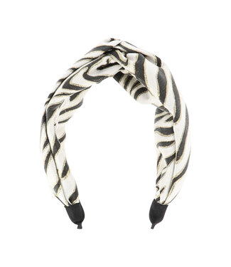 Angels Face Angels Face Lourdes Zebra Jacquard Headband White Black