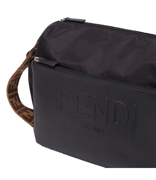 Fendi Fendi Borsa Pann Nylon Econyl Nero Palladio 7VB014_AI9U_F05U0