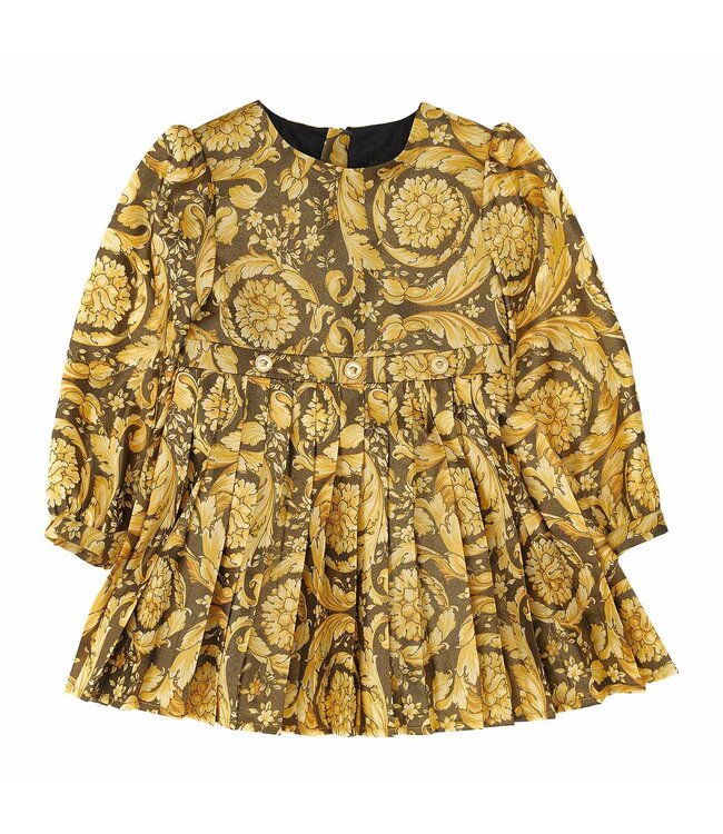 Versace Versace Dress Baroque Twill Black Gold