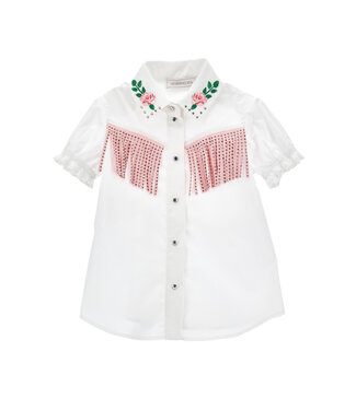 Monnalisa Monnalisa Camicia Rodeo Popeline To Bianco+Rosafairytale 11C300_3116_9990