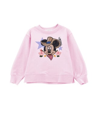 Monnalisa Monnalisa Felpa Crew Neck Felpa Cot Rosa Fairytale 19C601_3008_0090