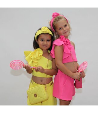 Abel & Lula Yellow Abel & Lula Fluid crepe shorts set Yellow 5272