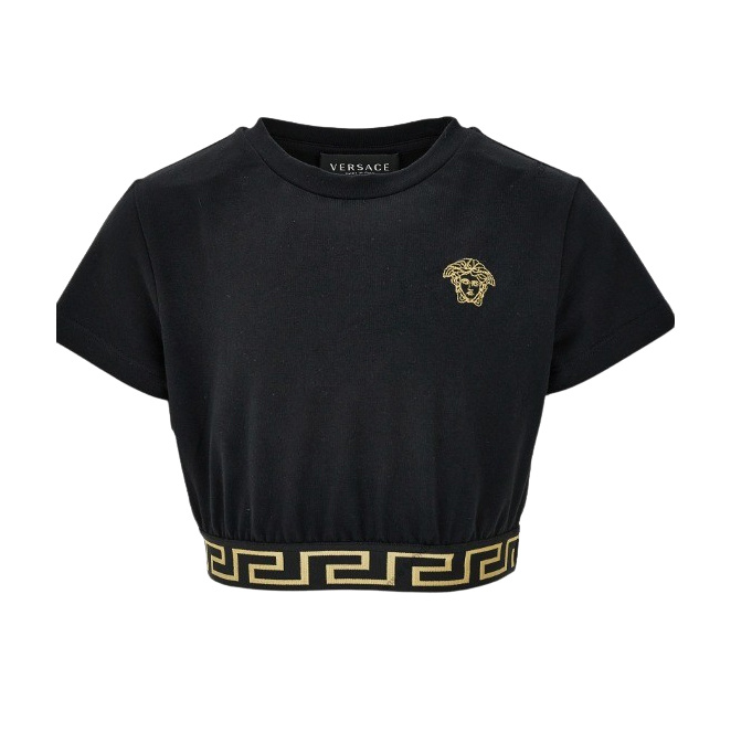 Versace T-Shirt Medusa Embroidery Black Gold 1013785_1A09696 - Lolly ...