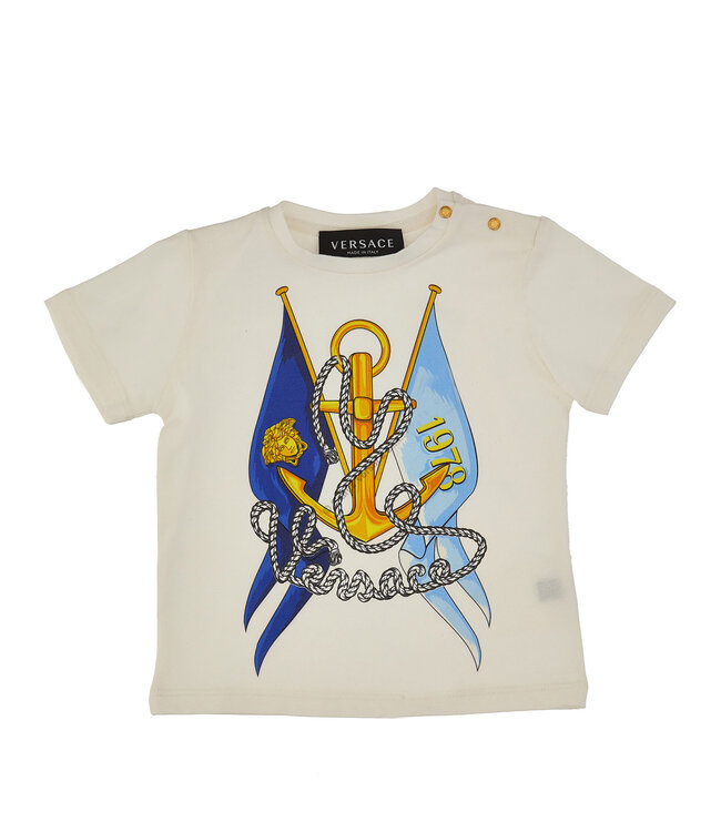 Versace Versace T- Shirt Marine Print White Multicolor 1000101_1A09770