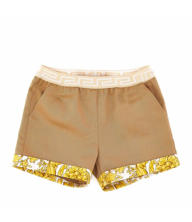 Versace Versace Shorts Gabardine Barocco Kids Popeline Beige Gold White 1014231_1A10103