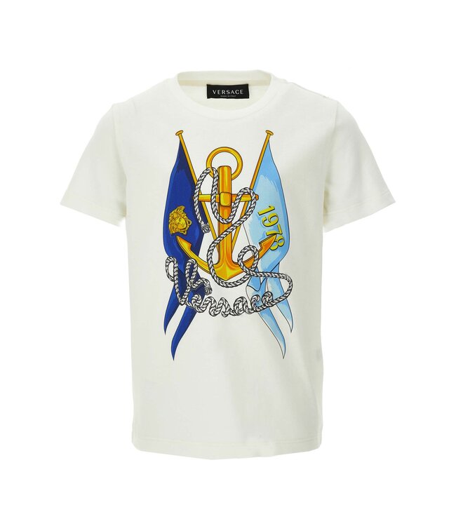 Versace Versace T-Shirt Marine Print White Multicolor 1000129_1A09770
