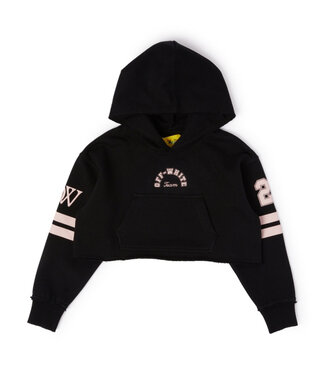Off White Off White Team 23 Hoodie Crop Raw Black Pink OGBB009S24FLE0011030