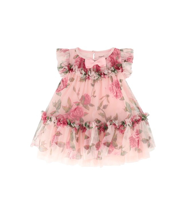 Angels Face Angels Face Rosebud Roses Tulle Baby Dress Pink