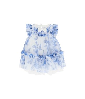 Angels Face Angels Face Rosebud Blue Flower Baby Dress Snowdrop