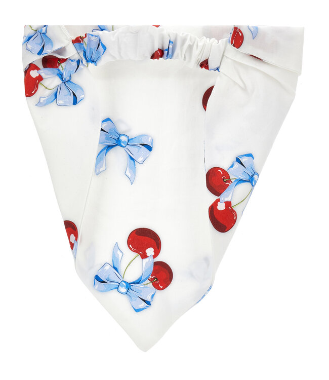 Monnalisa Monnalisa Bandana Popeline Ciliegie Bianco 39C014_3663_0099