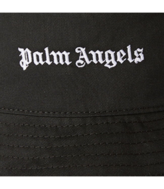 Palm Angels  Palm Angels Logo Bucket Hat Black White PGLA001C99FAB0011001