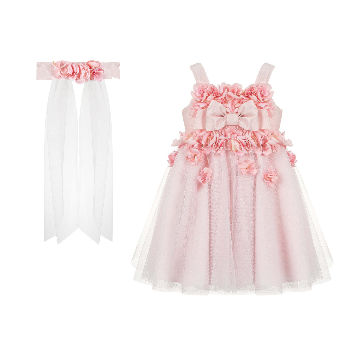 lapin house pink dress Lapin House Girls Pink Logo Hooded Dress