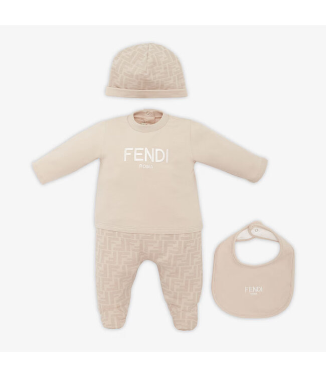 Fendi Fendi Kit Tutina FF Faded Sweat Beige Baby BUK115_AQT8_F19J5