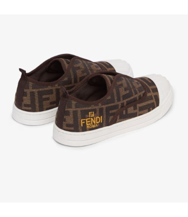 Fendi Fendi Sneaker Tess Jacq FF Logo Tabacco Nero Ocra JMR462_AJZE_F1NJK
