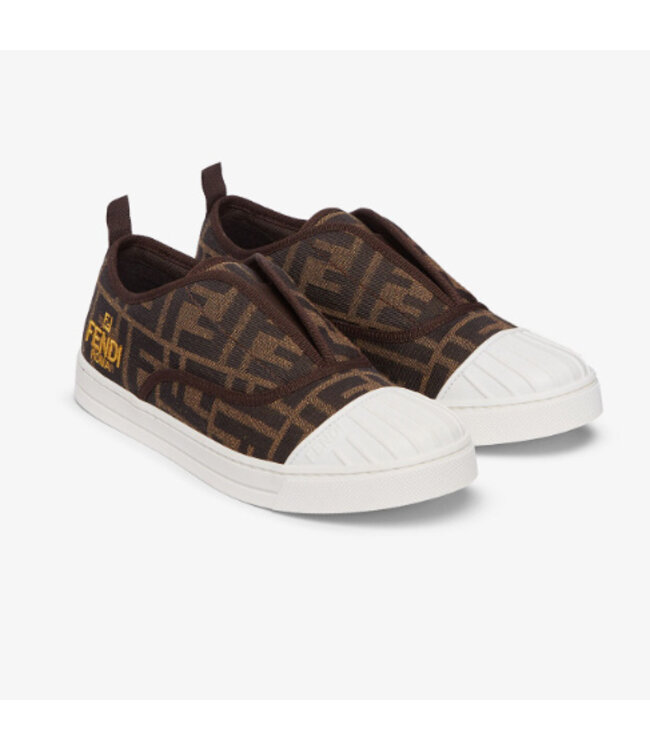 Fendi Fendi Sneaker Tes Jacq FF Log Tabacco Nero Ocra JMR463_AJZE_F1NJK