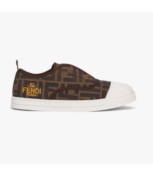 Fendi Fendi Sneaker Tes Jacq FF Log Tabacco Nero Ocra JMR463_AJZE_F1NJK