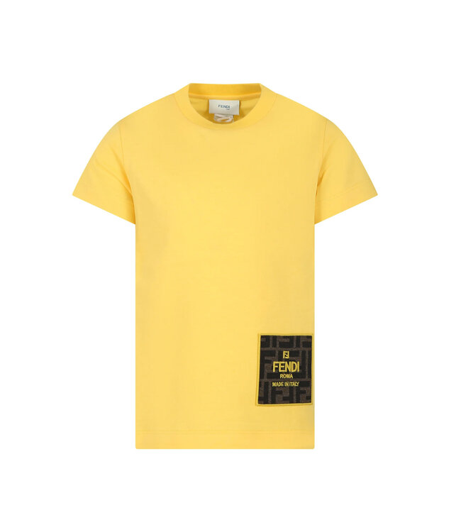 Fendi Fendi T-Shirt Jersey Tinto Giallo Impero JUI153_7AJ_F1MU0