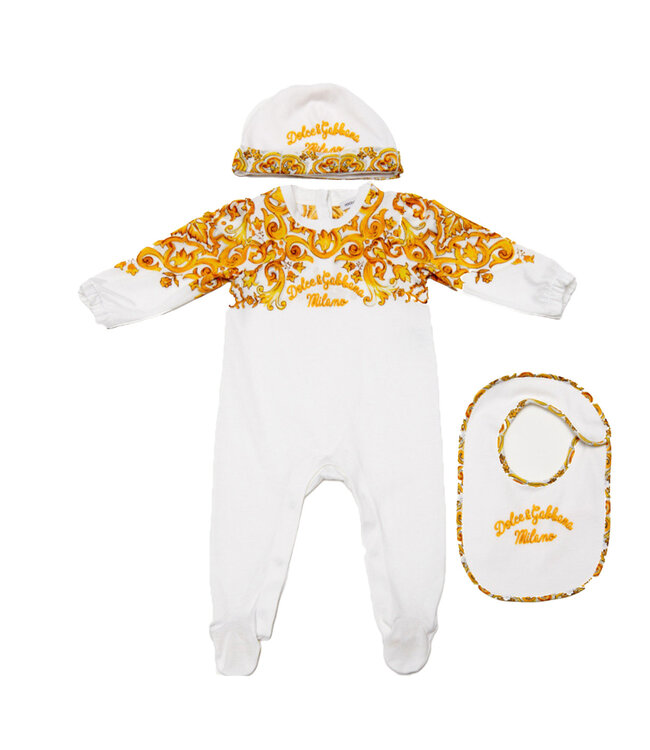 Dolce & Gabbana Dolce & Gabbana Romsuit + Bib + Bonne Giallo