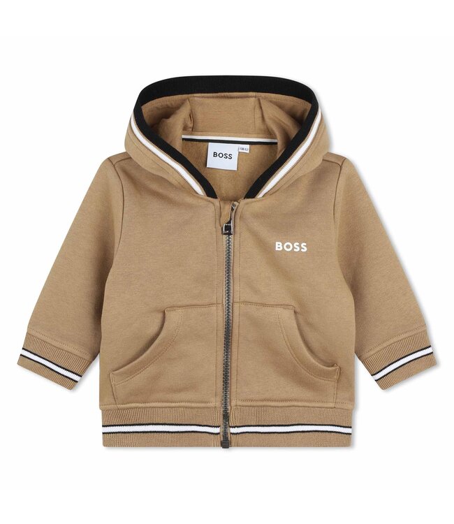 BOSS BOSS Vest met kap koekje J51246