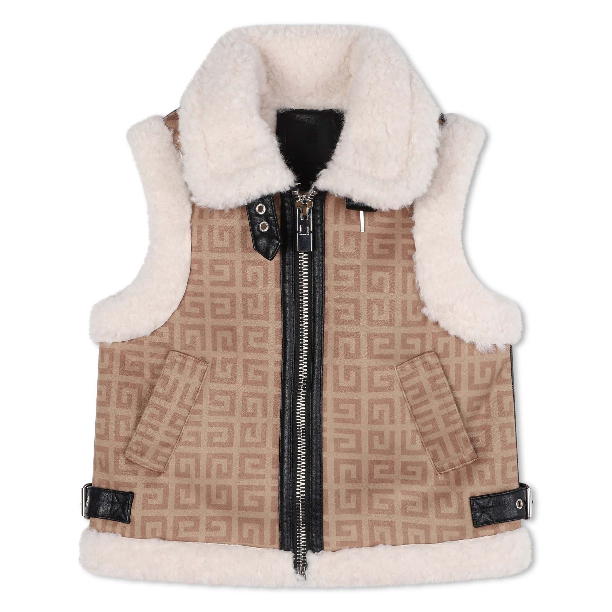 Givenchy Gevoerde jas zonder mouwen beige H30534 Lolly Pop Kindermode