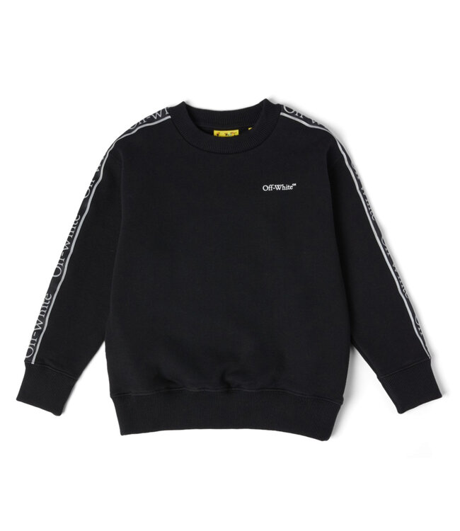 OFF-WHITE Off-White Bookish Logo Band Crewneck Black – White OBBA007F24FLE0011001