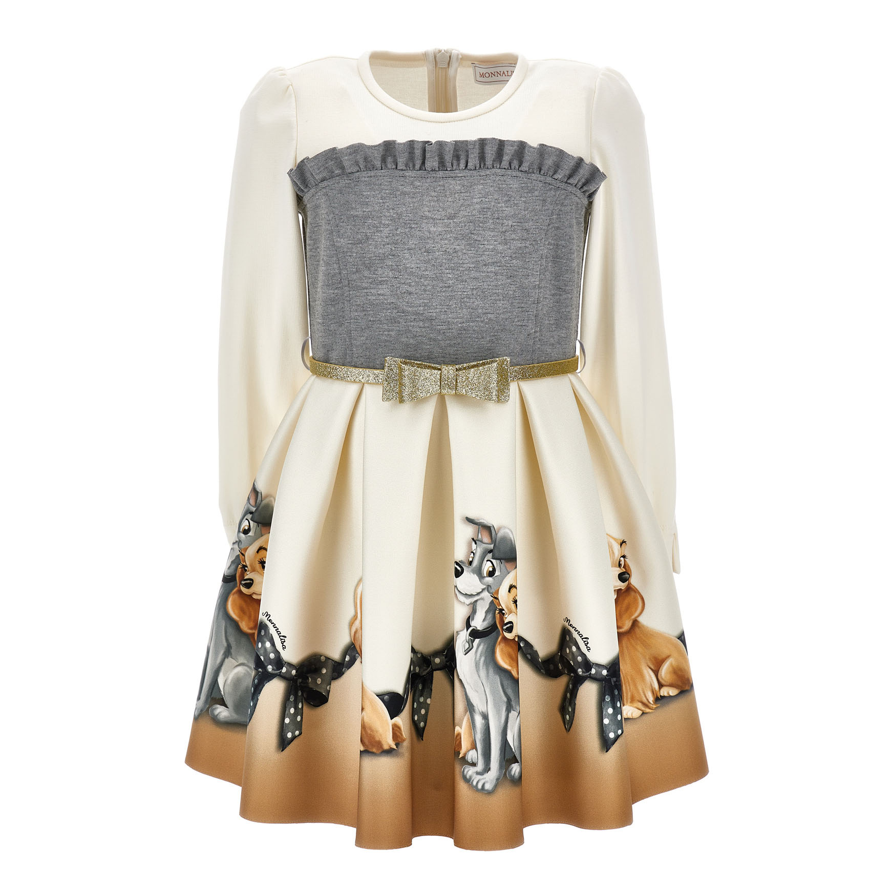 Monnalisa jurk Lady and the tramp wit grijs 11D904 4626 0232 Lolly Pop Kindermode