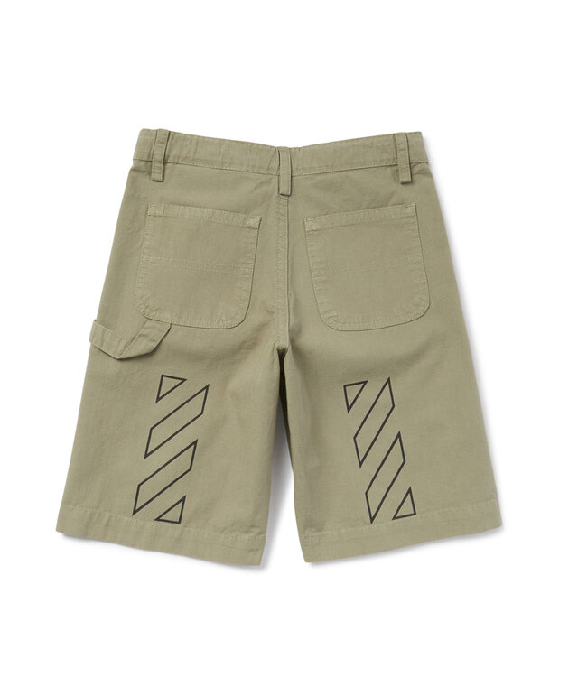 OFF-WHITE BOOKISH DIAG WORKER SHORT KAKI - BLACK